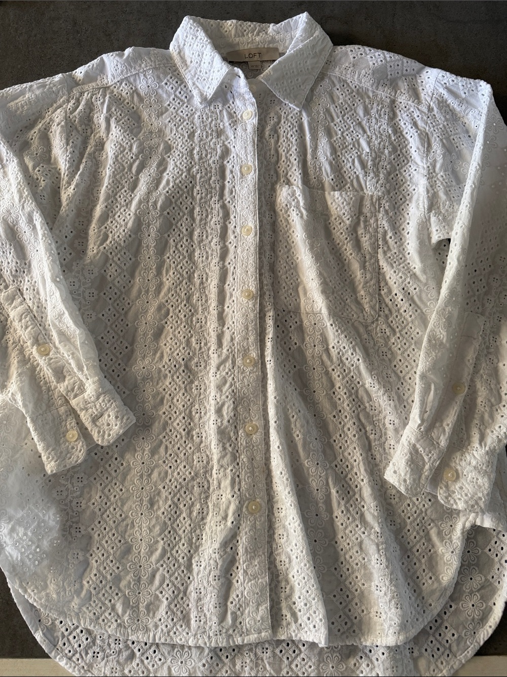 LOFT Eyelet Boyfriend Shirt
